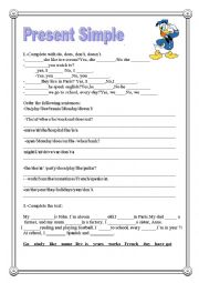 English Worksheet: Present simple