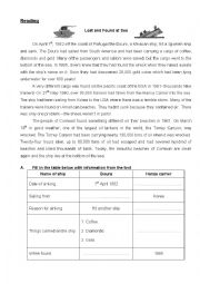 English Worksheet: A reading  passage  about  sea  accidents