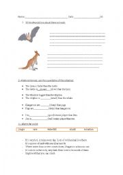 English Worksheet: DESCRIBING ANIMALS
