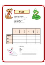 English Worksheet: Logic Puzzle 7 - pets