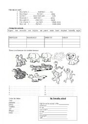 English Worksheet: animals 