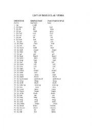 English Worksheet: Irregular Verbs