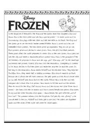 English Worksheet: frozen - 2 pages