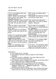 English Worksheet: Call my bluff