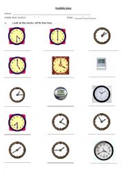 English Worksheet: The clock