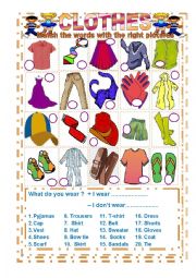English Worksheet: what do you wear?