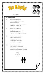 English Worksheet: no reply- the beatles- past simple listening