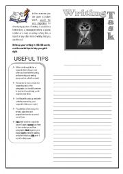 English Worksheet: writing using a picture
