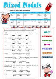 English Worksheet: Modals