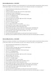 English Worksheet: CHALLENGE - UNDERSTANDING INSTRUCTIONS