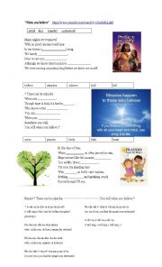 English Worksheet: When you believe Prince of Egypt