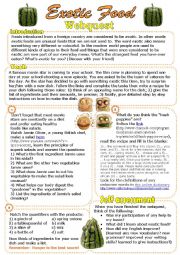 English Worksheet: Exotic Food Webquest