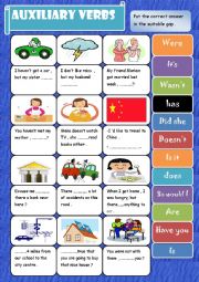 English Worksheet: Auxiliary verbs ( + keys ) 