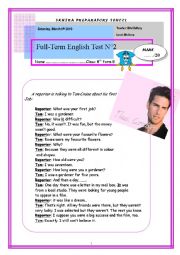 English Worksheet: reading section of the mid term 2 eighth form test