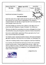 English Worksheet: English Global Test 2