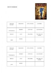 English Worksheet: Night at the museum Characters