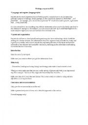 English Worksheet: writing a report in FCE