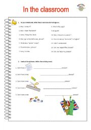 English Worksheet: Classroom language