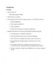 English Worksheet: Paraphrasing_video assignment