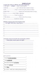 English Worksheet: SIMPLE PAST and USED TO