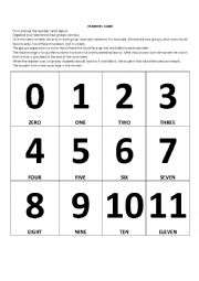 English Worksheet: Numbers Game