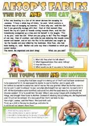 English Worksheet: Aesops fables for reading and discussing the moral. 