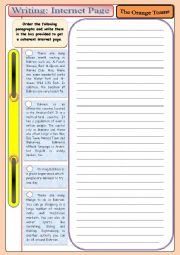 English Worksheet: Writing: An Internet Page