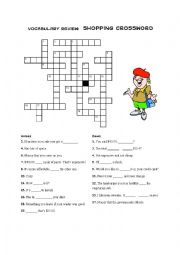 English Worksheet: Trinity 5  - shopping crossword