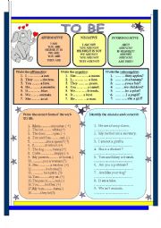 English Worksheet: TO BE -BEGINNERS