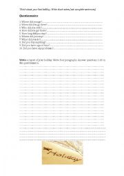 English Worksheet: Postcard