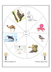 English Worksheet: animals game