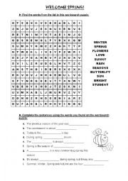 English Worksheet: Welcome spring activity!