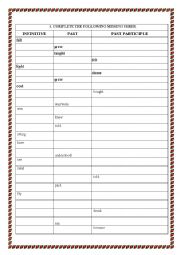 WORKING WITH IRREGULAR VERBS AND OTHER TENSES 