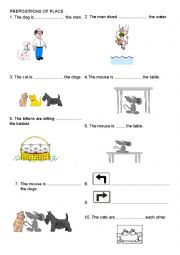 English Worksheet: PREPOSITIONS OF PLACE