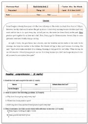 English Worksheet: 2nd end-term 8th form