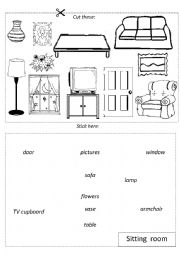 English Worksheet: Sitting room