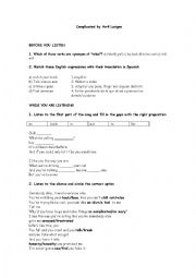 English Worksheet: Complicated by Avril Lavigne