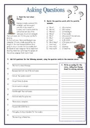 English Worksheet: Asking Questions