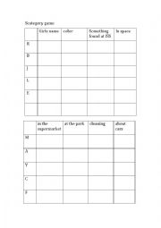 English Worksheet: Scategory Game