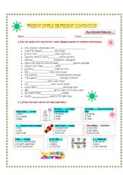 Simple Present-Present Continuous (KEY INCLUDED) :)