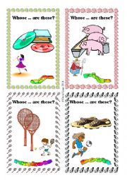 English Worksheet: Whose are these? Flashcards 1-8 of 24