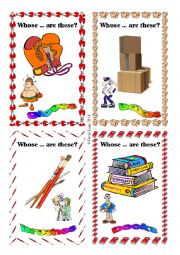 English Worksheet: Whose are these? Flashcards 9-16 of 24