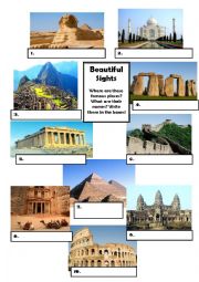 English Worksheet: Beautiful Sights