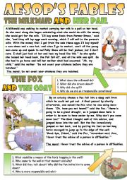 English Worksheet: Aesop�s fables. For reading, discussing and teaching our students to be ready for the real life:)