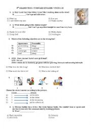 English Worksheet: A multiple choice test for Pre-Intermediate Students / 8th Grades Units 1-10 TEOG
