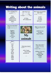 English Worksheet: My animals - writing