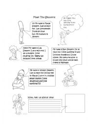 English Worksheet: Meeting the simpsons