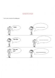English Worksheet: easy greetings