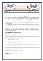 English Worksheet: Comprehensive Test