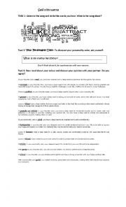 English Worksheet: Self silhuette and song